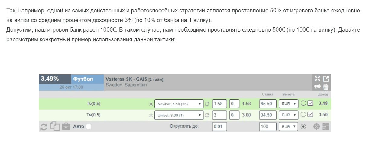 стратегии на вилки