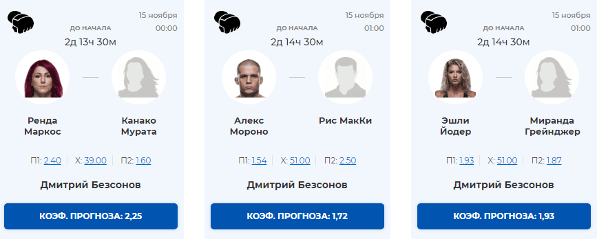 прогнозы на бои UFC и мма от экспертов