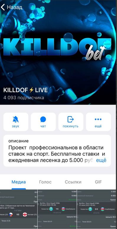 Каппер KILLDOF в Телеграмм