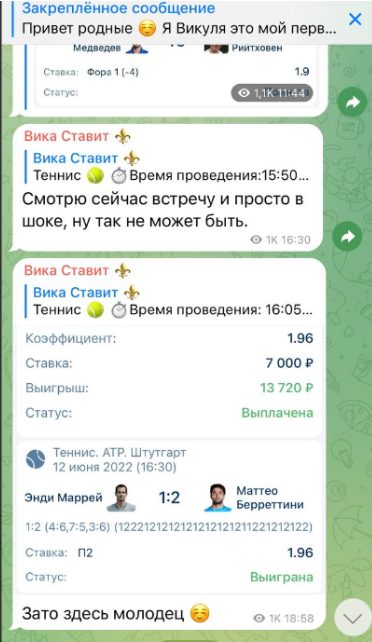 Проходимость ставок каппера Вика Ставит