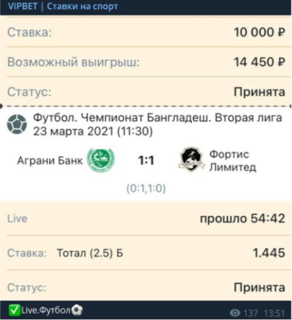 Ставки на спорт с VIPBET