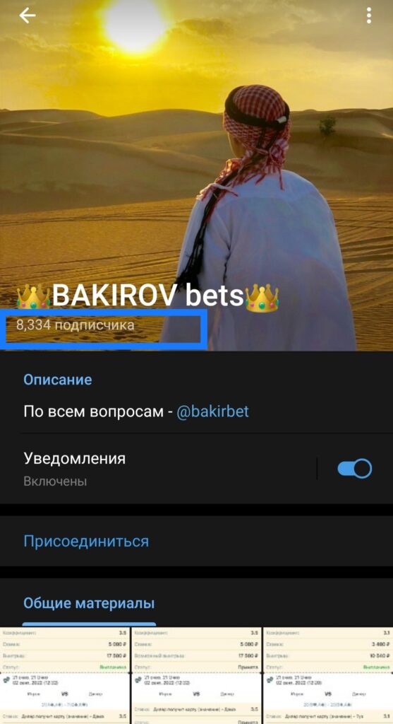 Bakirov Bets в телеграмме