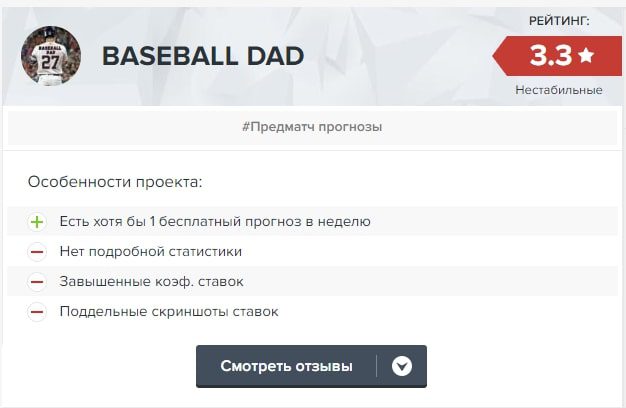 BASEBALL DAD особенности проекта