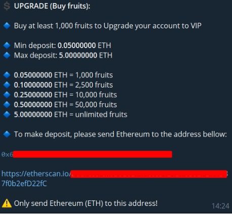 ETH Fruit бот