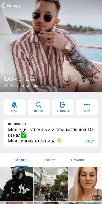 IGOR LIFE телеграмм