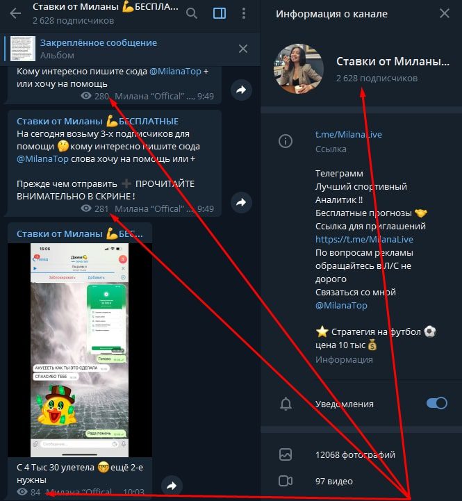 Телеграмм канал Ставки от Миланы 