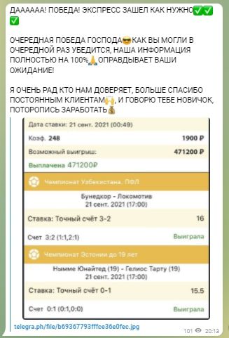 Статистика экспрессов с Телеграмм канала Инсайдер | Fixed Match