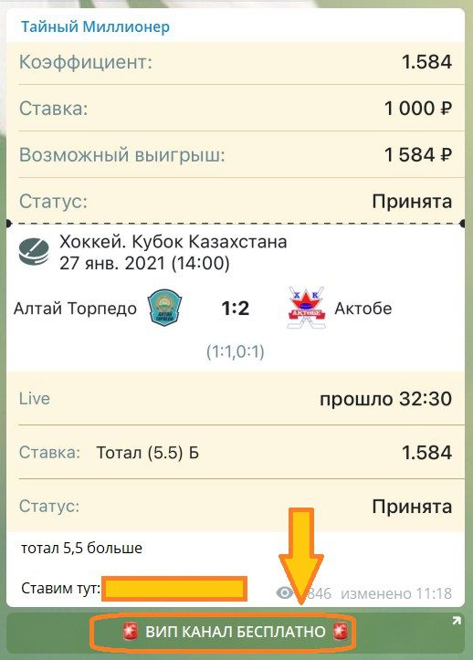 Ставки в Телеграмм Тайный Миллионер