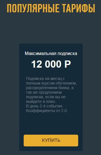 Сайт и группа ВК Все по чесноку - тарифы