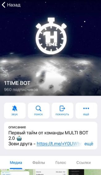 Телеграмм 1TIME BOT