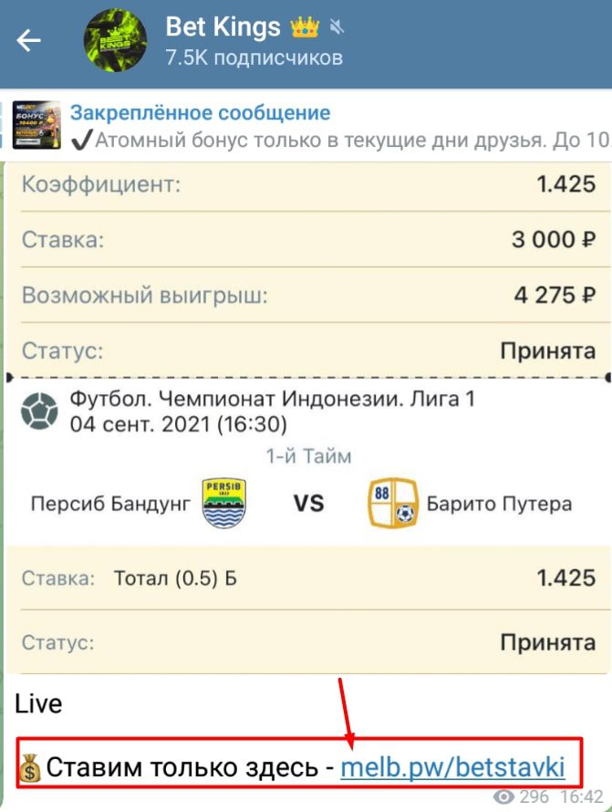 Ставки на спорт с Bet kings (Hefner @sv_manager)