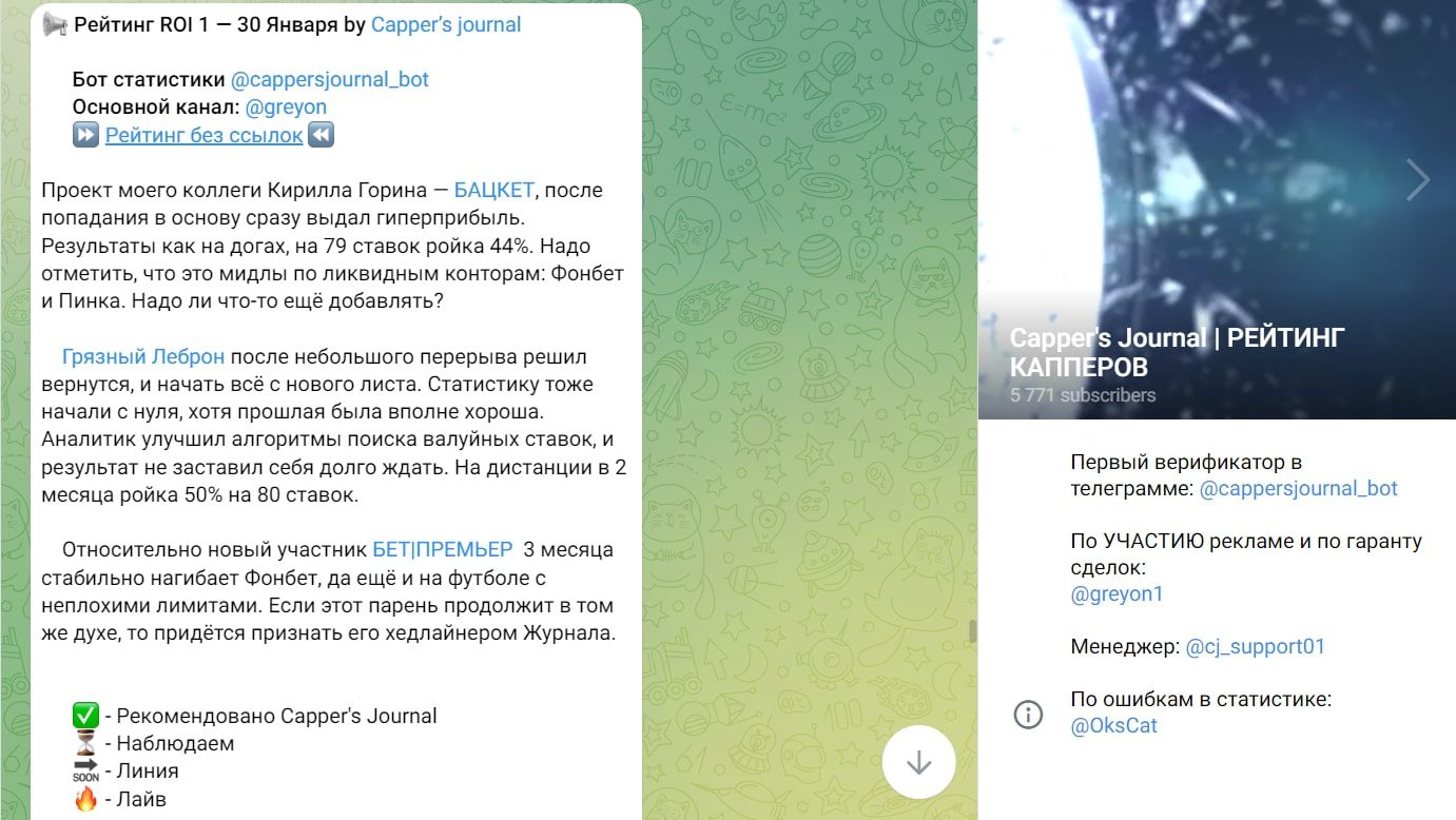 Capper s Journal телеграм пост