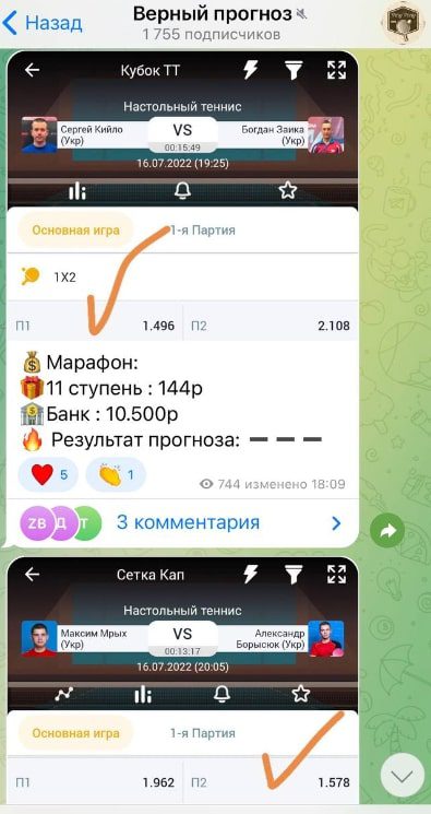 Статистика каппера Верный прогноз