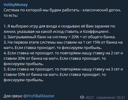 Стратегия VolleyMoney