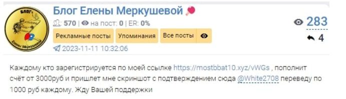 Блог Елены Меркушевой телеграм