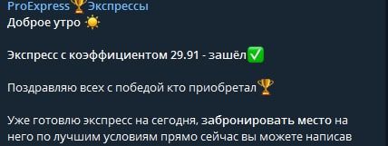 Отчет в Телеграме ProExpress