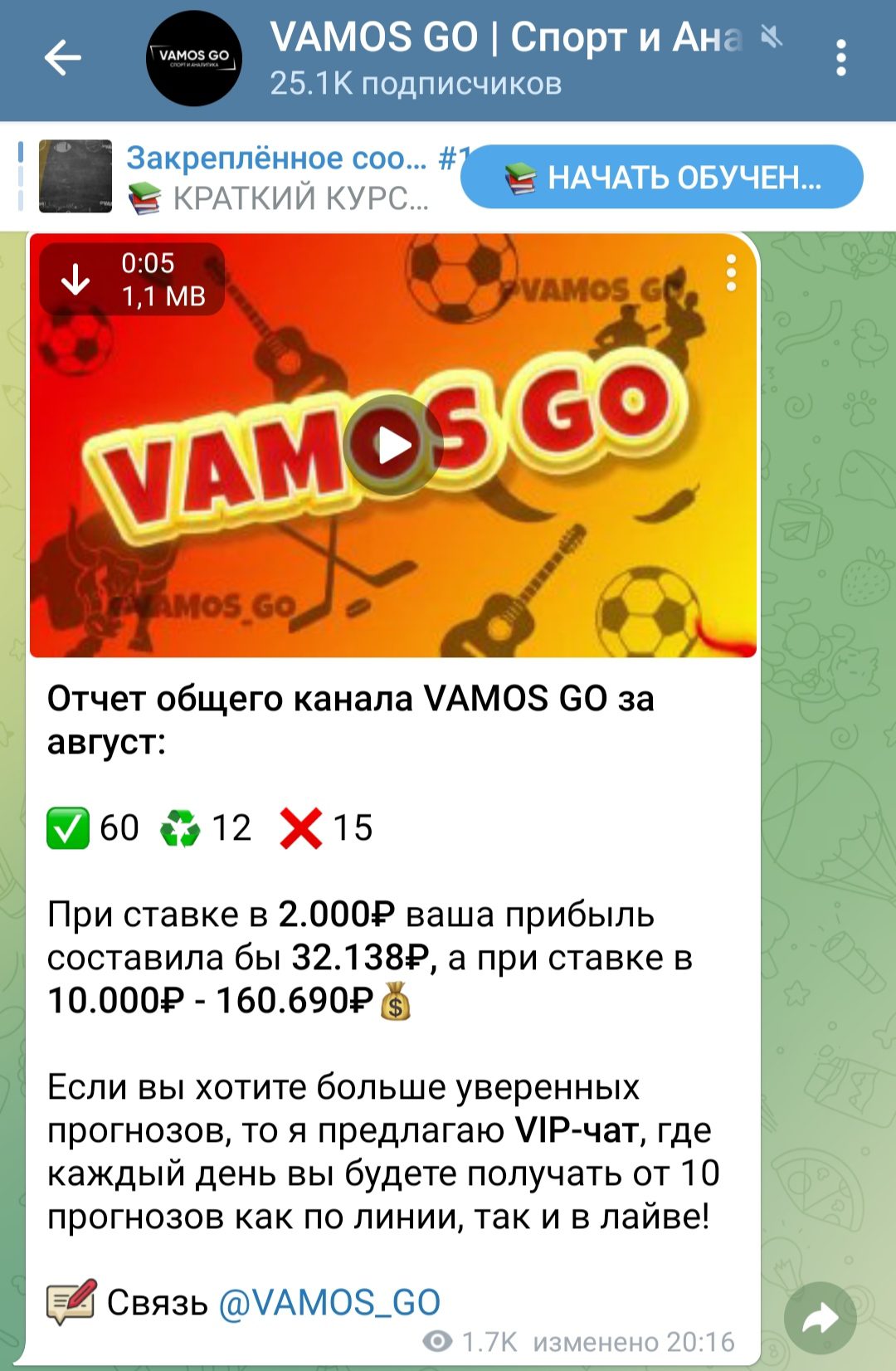 Телеграмм Vamos Go