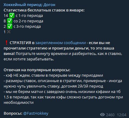 Статистика в Телеграме Хоккейный период Догон