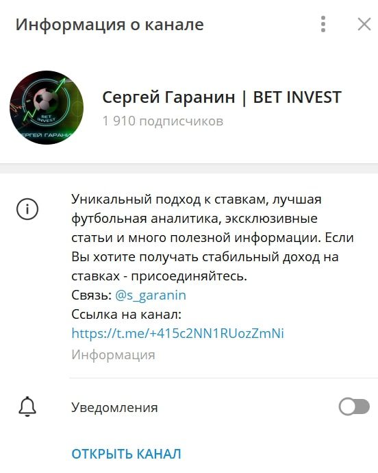 Канал Сергей Гагарин BET INVEST