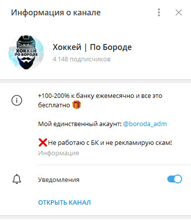хоккей по бороде телеграм отзывы