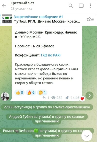 Крестный каппер телеграмм