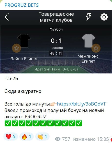 PROGRUZ BETS статистика