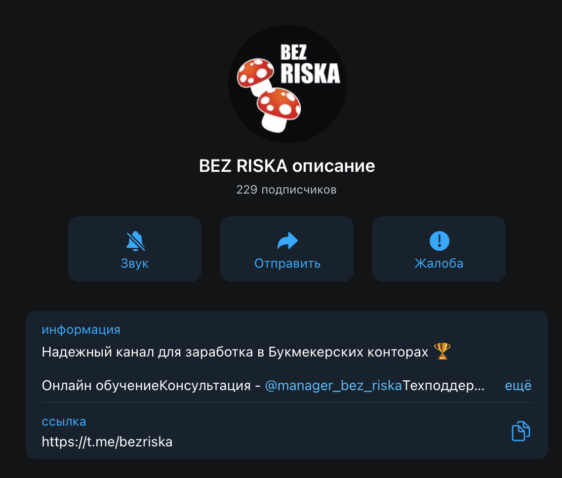 Телеграм канал Bez Riska