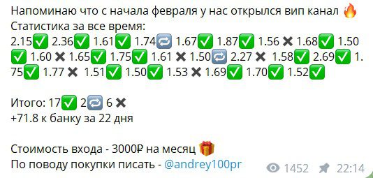 Статистика FREE BET