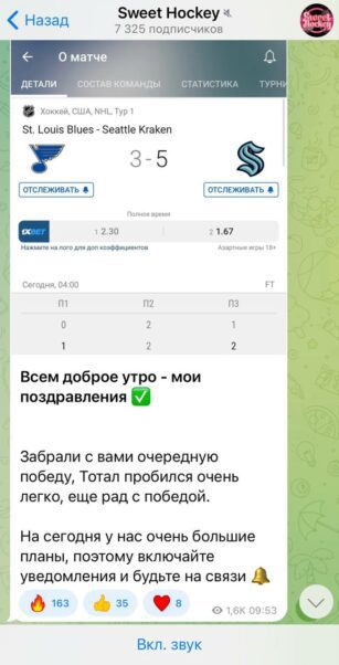 Sweet Hockey ставки