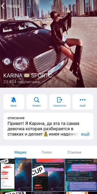 Телеграмм KARINA SPORTBET