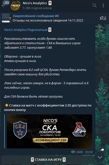 Телеграмм проект NICO’S ANALYTICS
