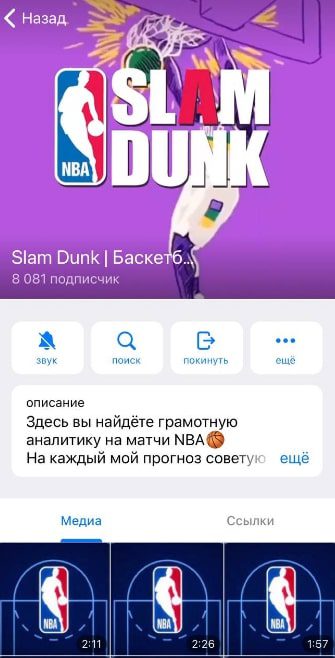 Телеграмм Slam Dunk