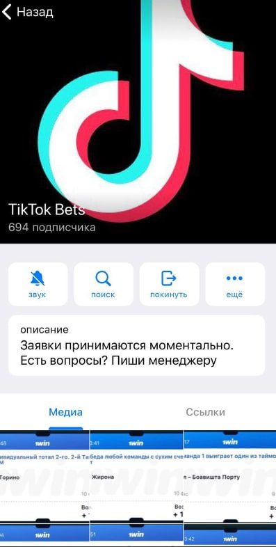 TikTok Bets телеграмм